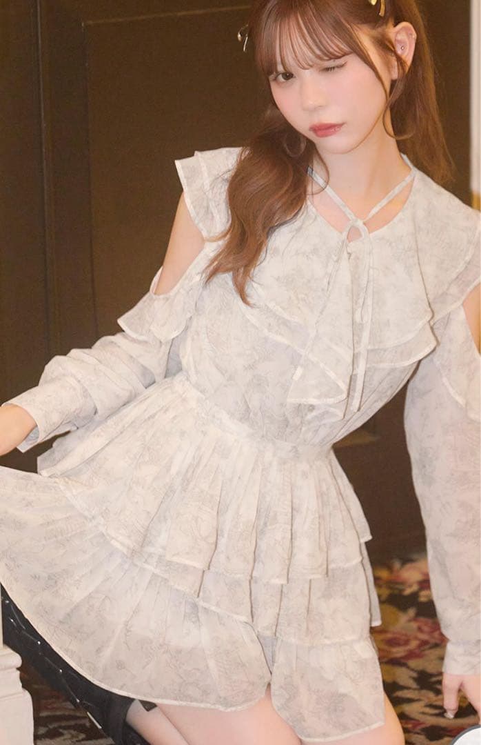 ティアードフリルミニワンピース