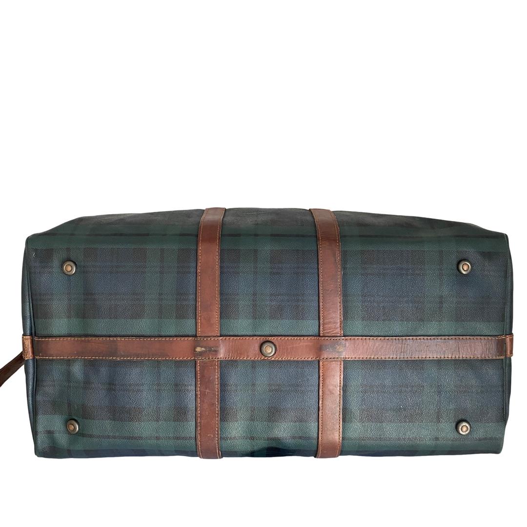 専用　【ヴィンテージ】ラルフローレン　レザー　ボストンバッグ　　グリーンチェック