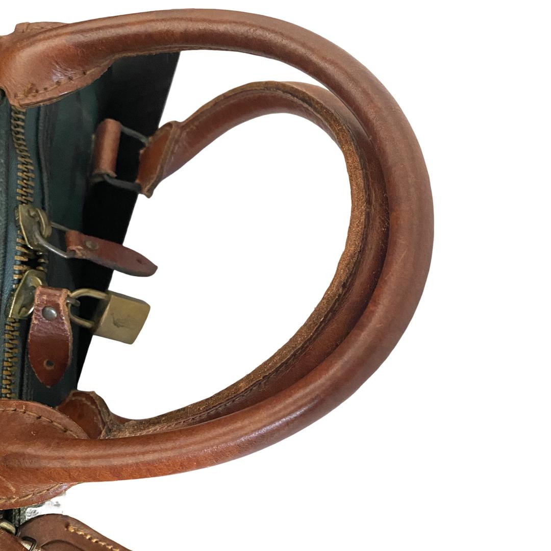 専用　【ヴィンテージ】ラルフローレン　レザー　ボストンバッグ　　グリーンチェック