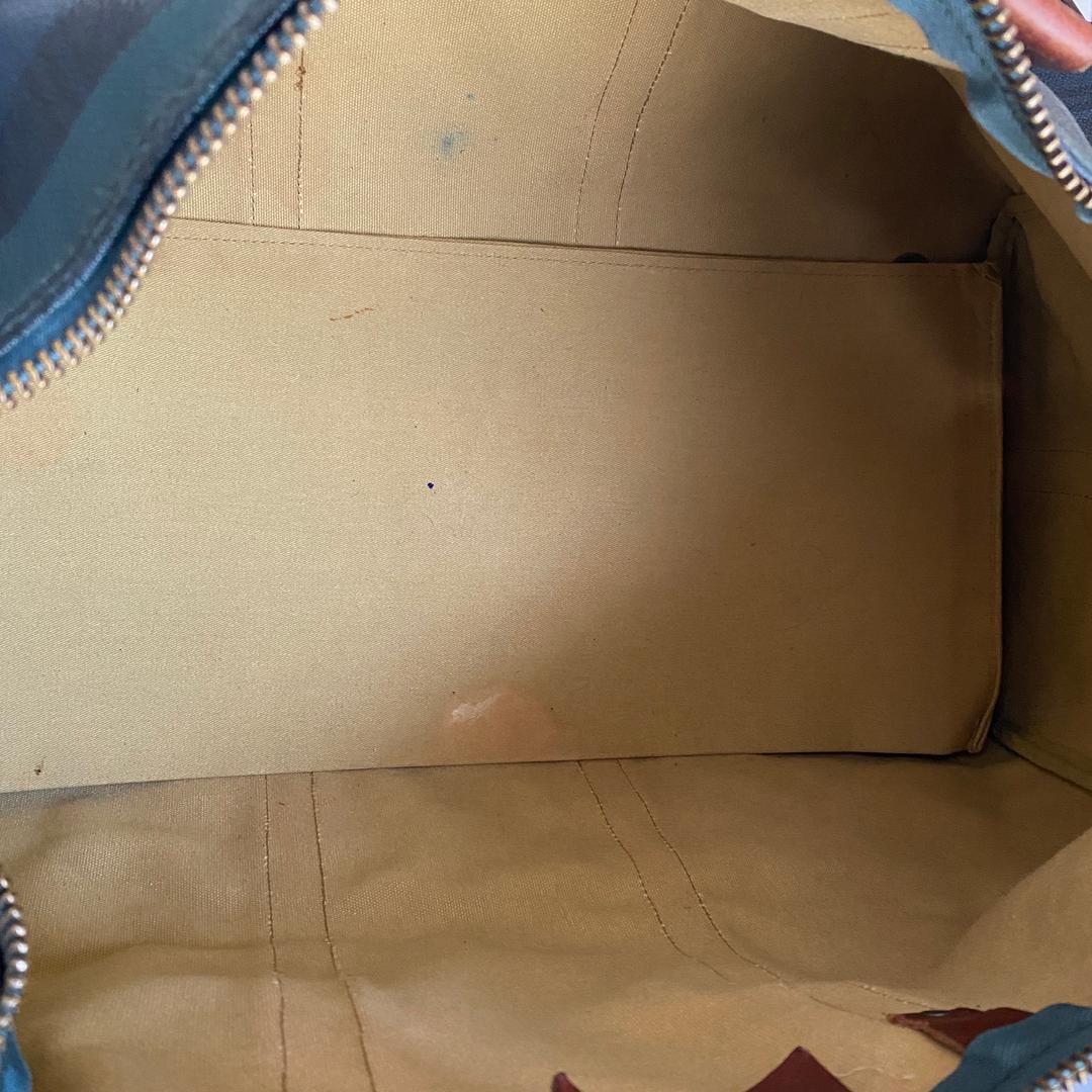 専用　【ヴィンテージ】ラルフローレン　レザー　ボストンバッグ　　グリーンチェック