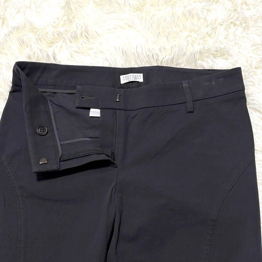 美品 ブルネロクチネリ ストレッチスリムパンツ 濃灰 42 L位 イタリア製