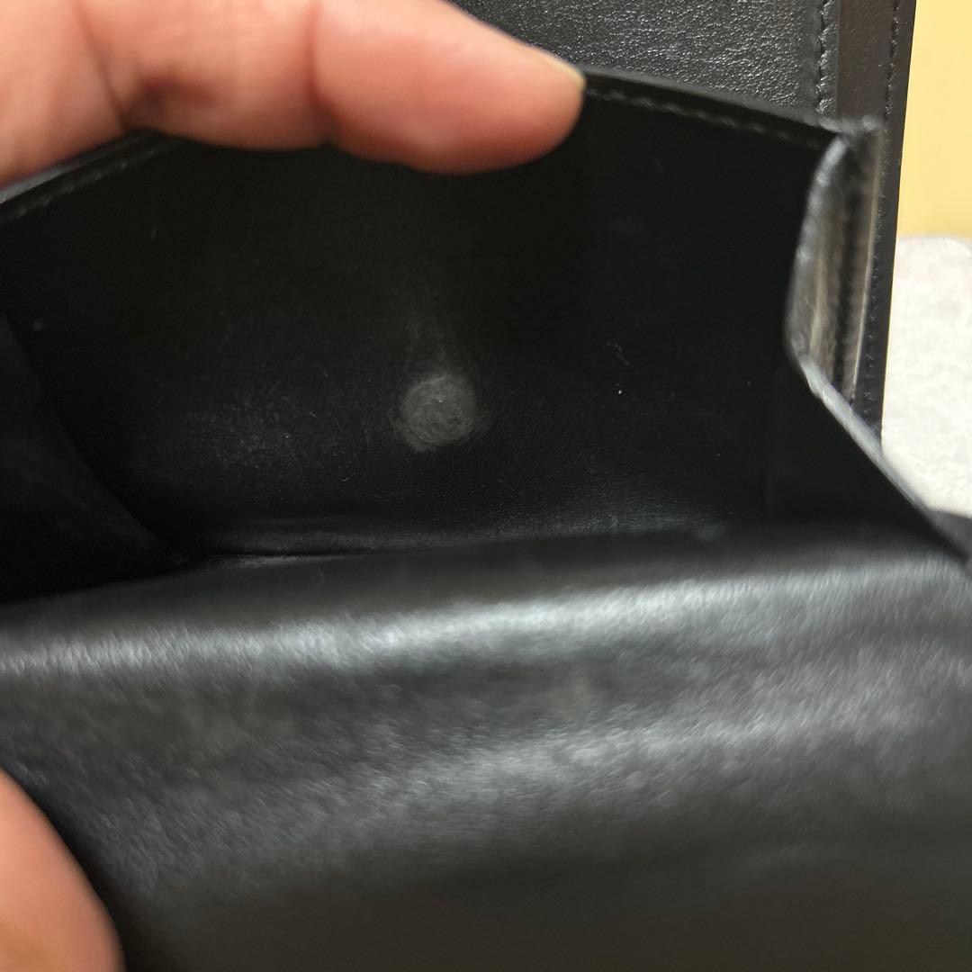 CELINE黒レザー三つ折り財布 ゴールド金具