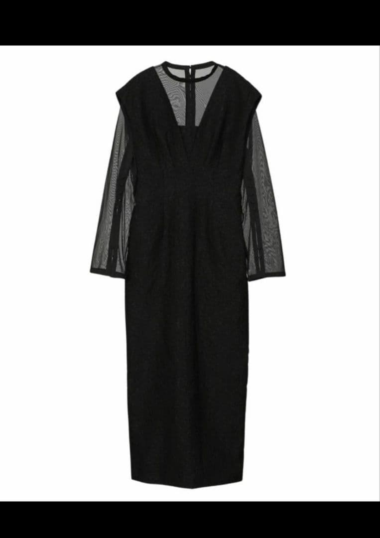 スーツ・フォーマル・ドレス ANDRESD V line jacquard dress