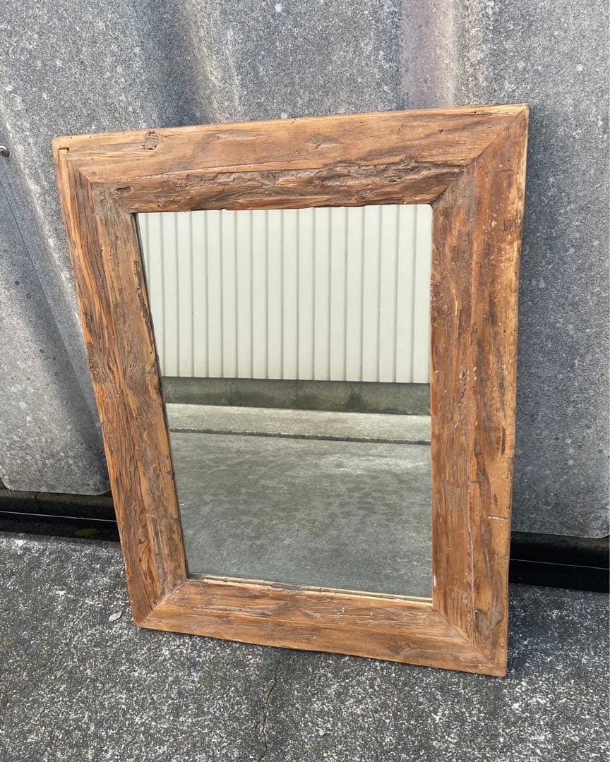 ビンテージ/古材/大型ミラー/ウォールミラー/壁掛けミラー/鏡/ミラー/店舗什器