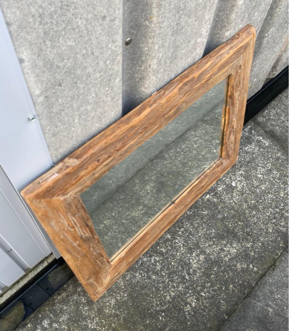 ビンテージ/古材/大型ミラー/ウォールミラー/壁掛けミラー/鏡/ミラー/店舗什器