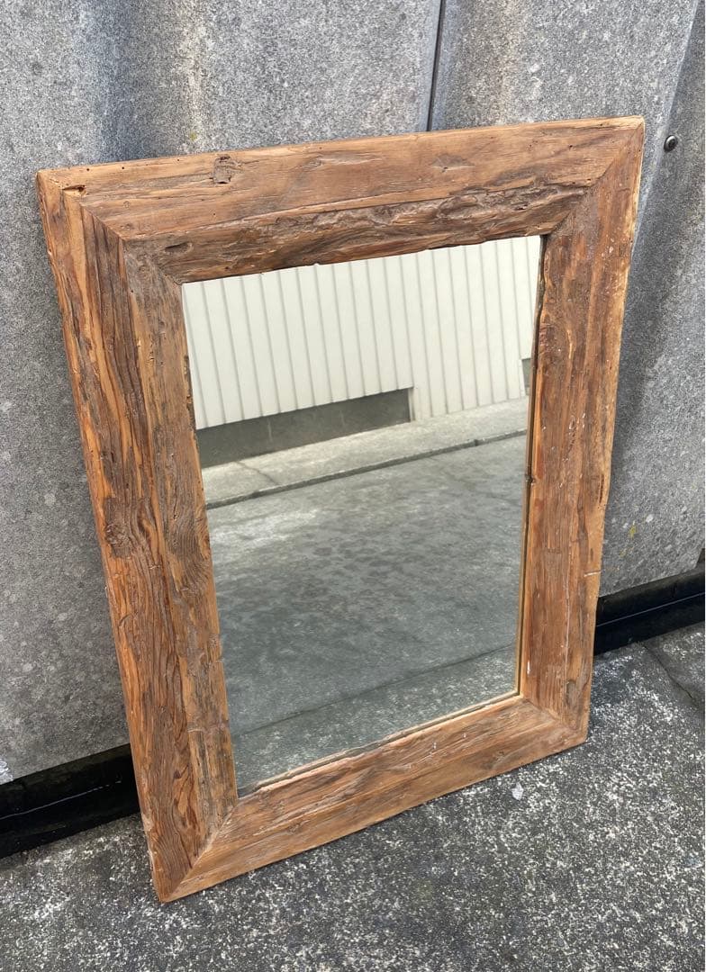 ビンテージ/古材/大型ミラー/ウォールミラー/壁掛けミラー/鏡/ミラー/店舗什器