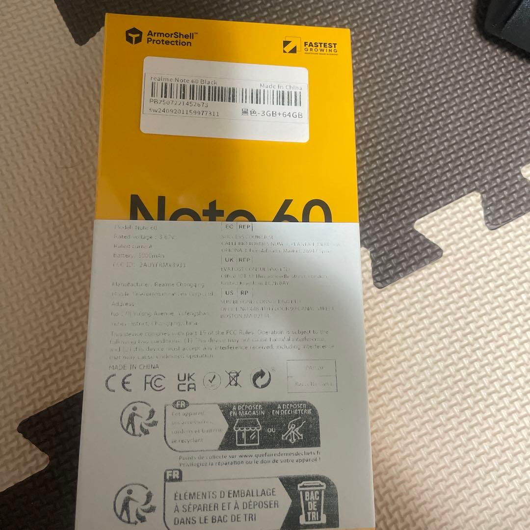 スマートフォン本体 realme Note 60 3GB/64GB