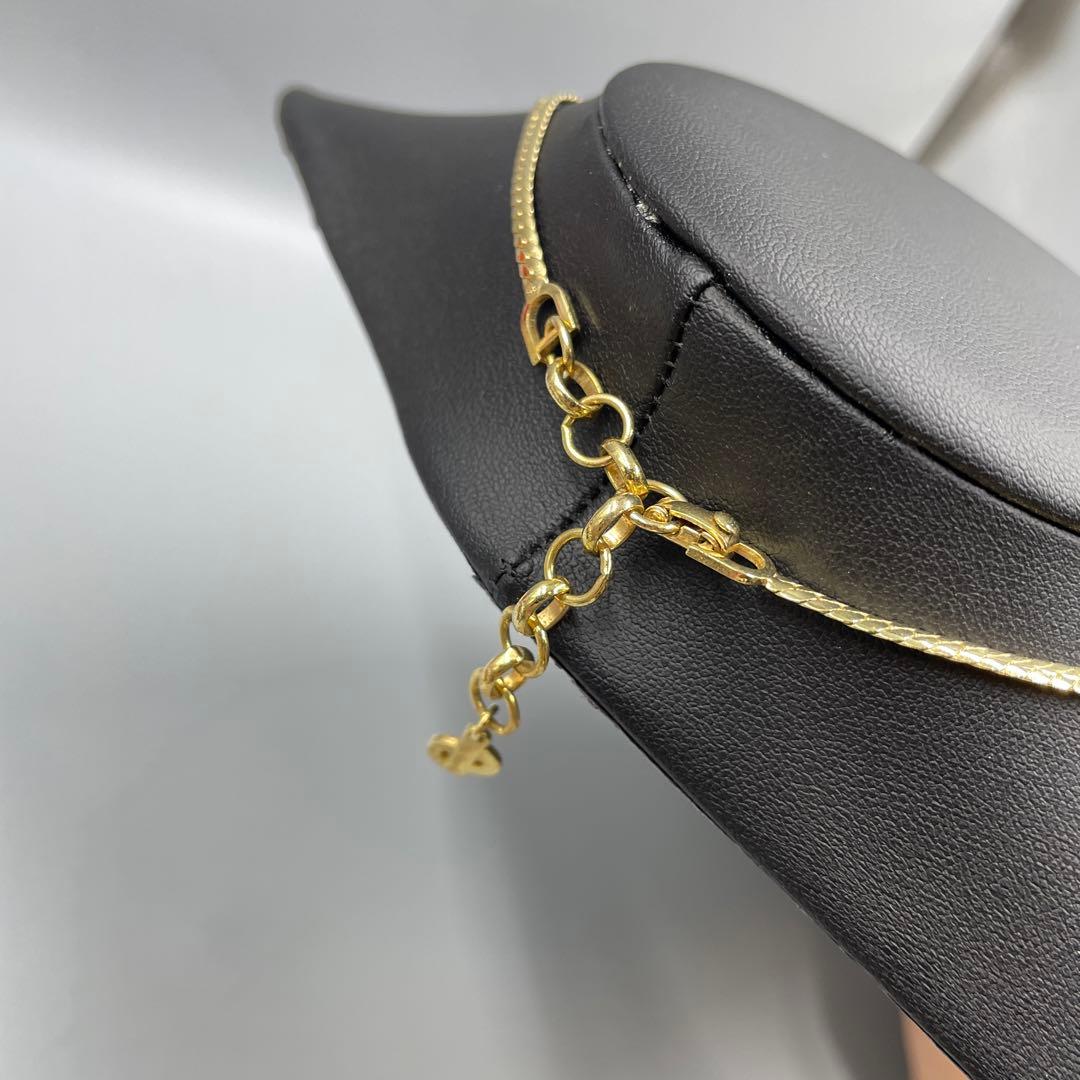 27 訳ありクリスチャンディオール　グリーンストーン付きネックレス