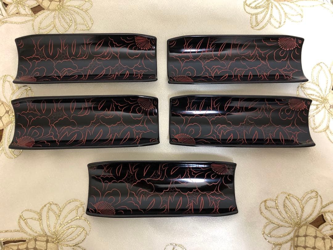 伝統工芸士 山本勝作 越前塗 おしぼり５枚セット （未使用）