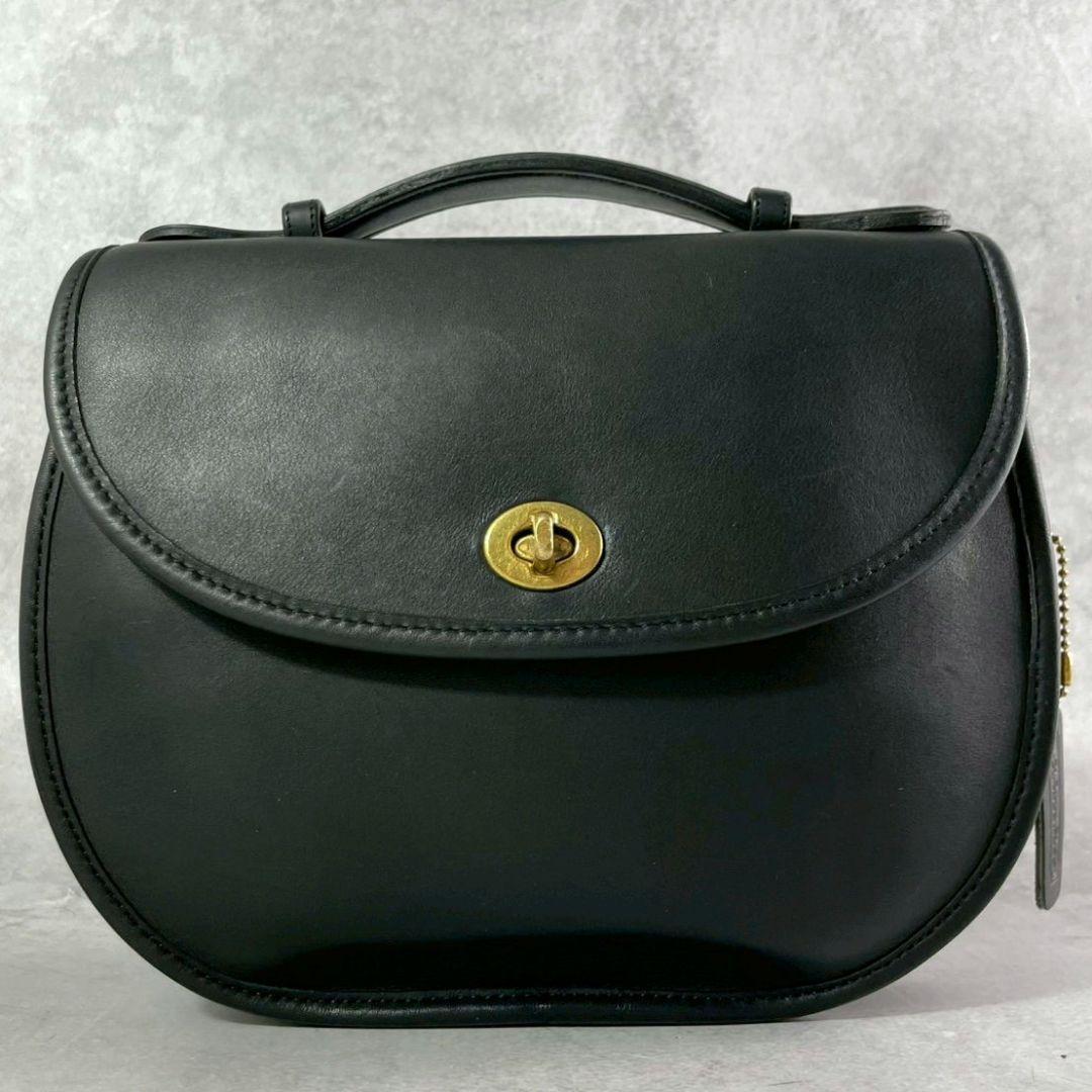 極美品 オールドコーチ プラザ 2way ショルダーバッグ ターンロック 黒
