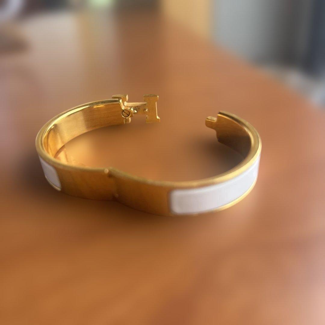 エルメス　クリックＨ　ホワイトゴールドバングルブレスレット