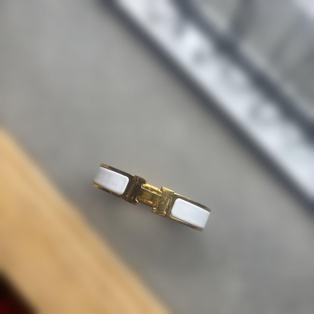 エルメス　クリックＨ　ホワイトゴールドバングルブレスレット