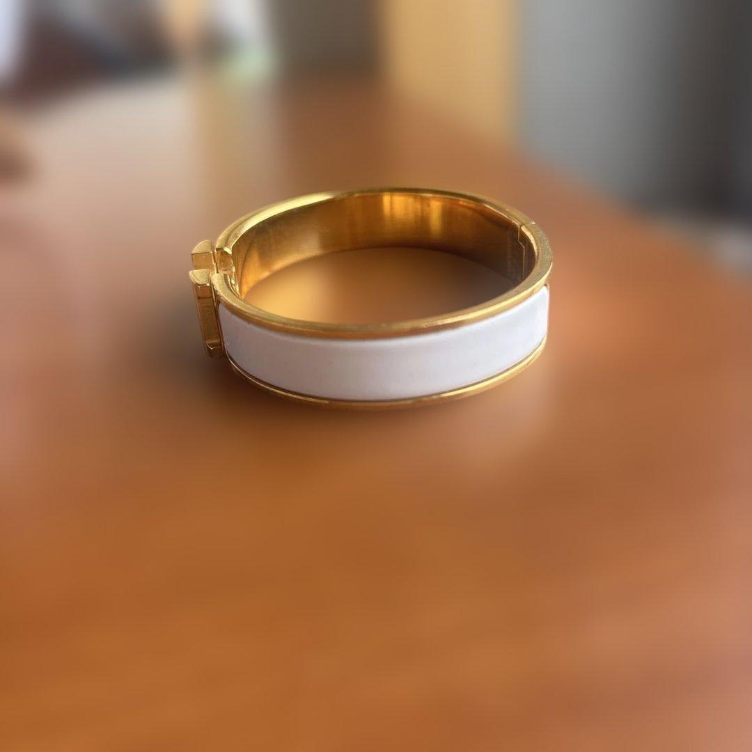 エルメス　クリックＨ　ホワイトゴールドバングルブレスレット