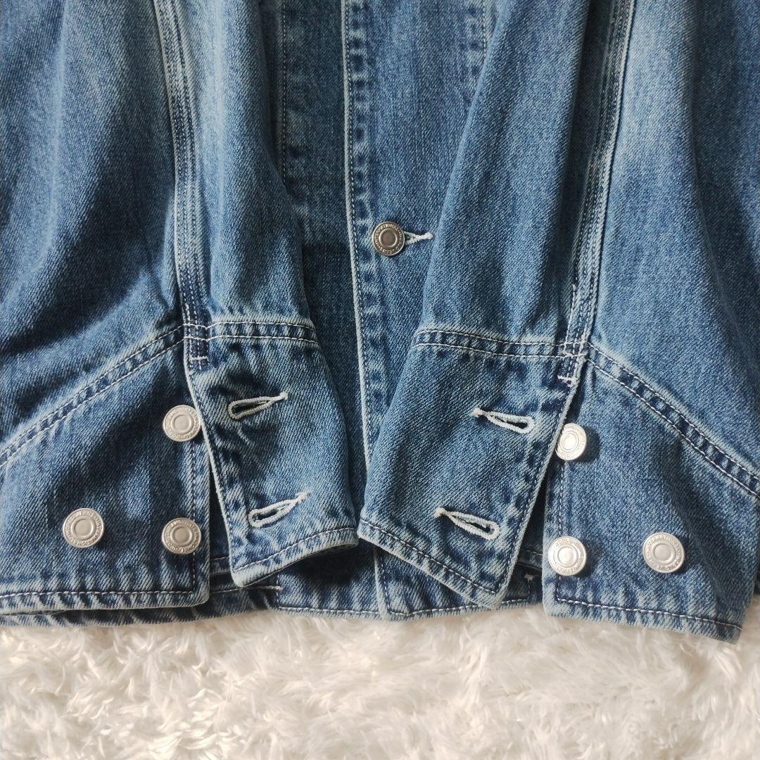 【極美品】カフネ　デニム　カバーオール　ノーカラー　ジャケット　洗える　ブルー