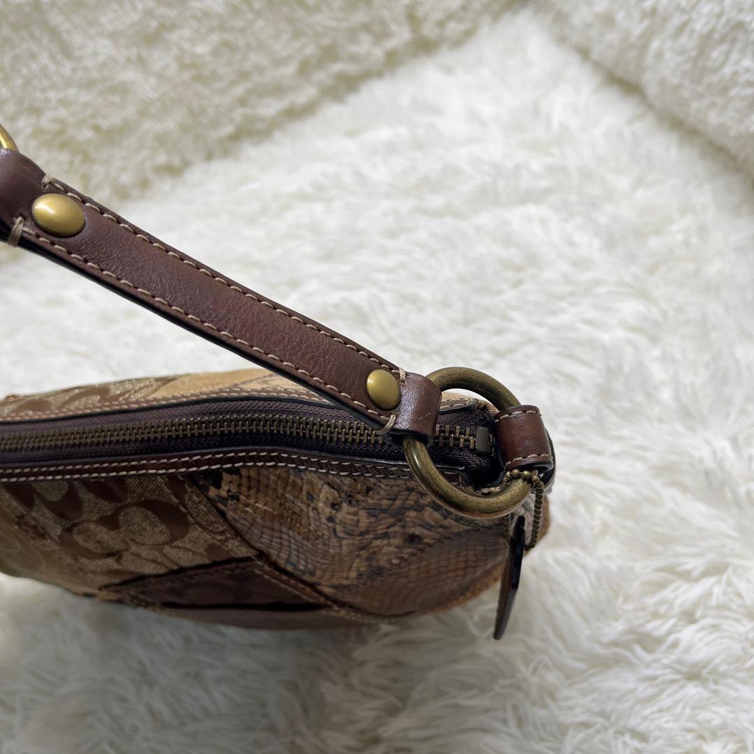 希少 COACH シグネチャー　レオパード　パッチワーク　ショルダーバッグ