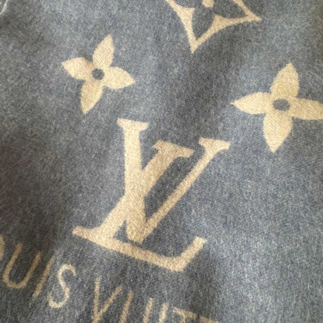 ルイヴィトン マフラー レイキャビック ライトブルー×グレーM75704