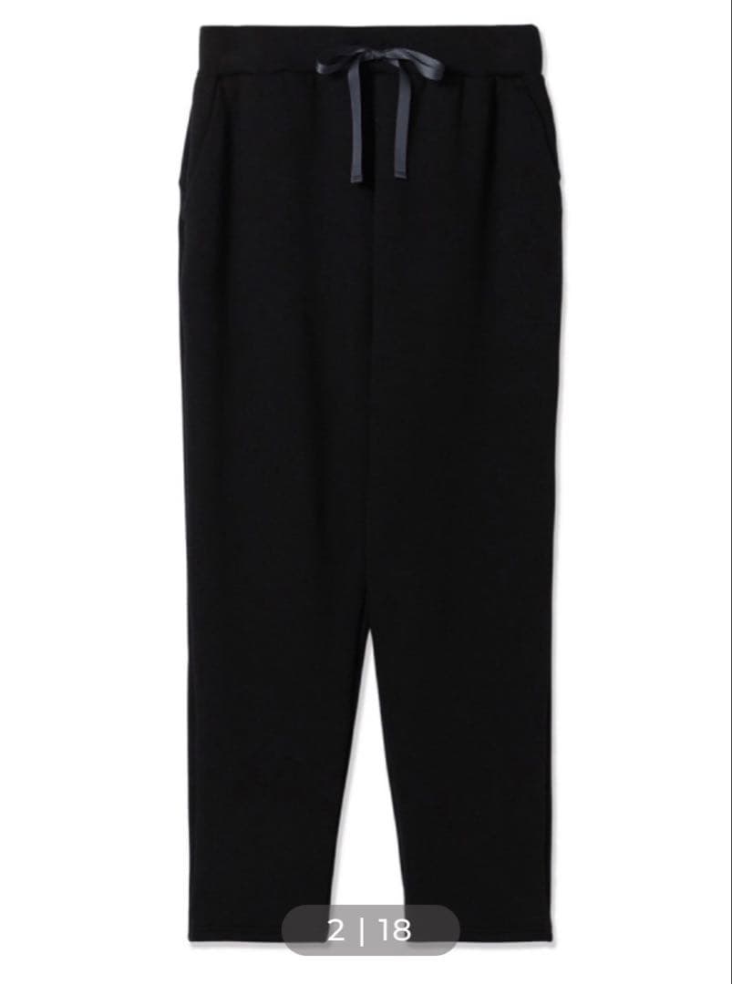 chacott 裏起毛テーパードパンツ(ブラック-M)