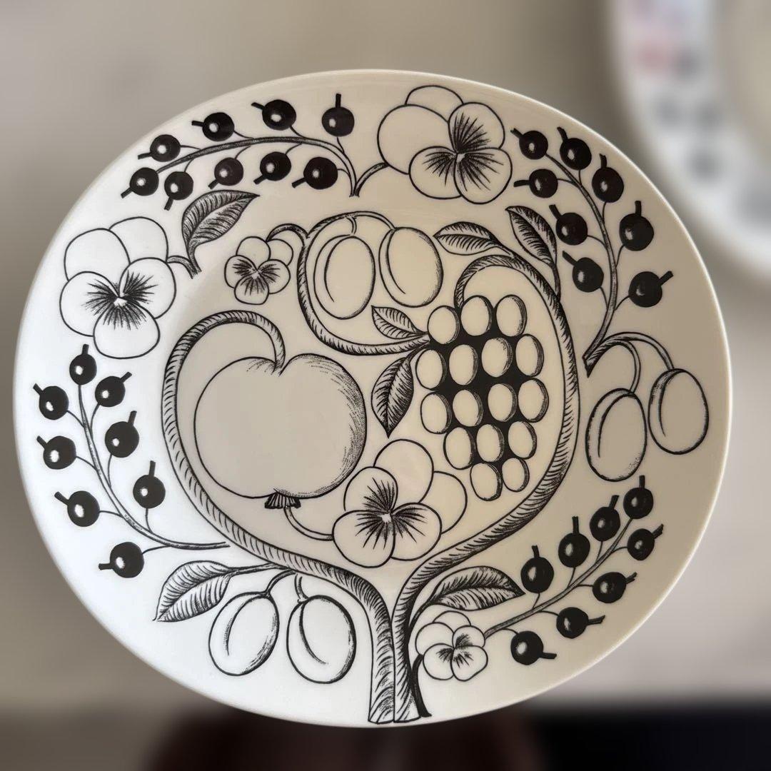 ♡*読様 【最終価格】アラビア パラティッシ ブラック オーバルプレート 25c