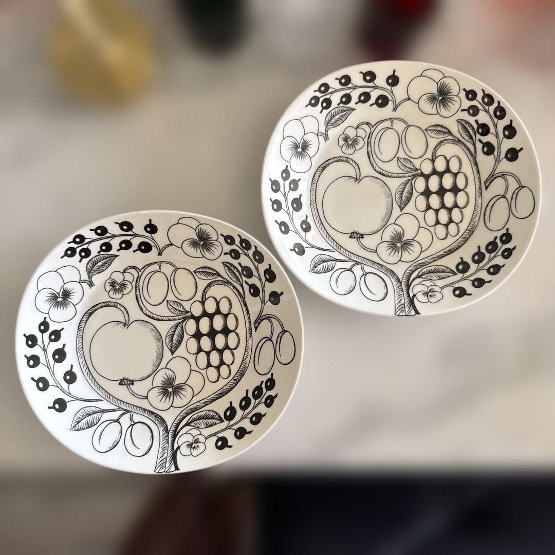 ♡*読様 【最終価格】アラビア パラティッシ ブラック オーバルプレート 25c