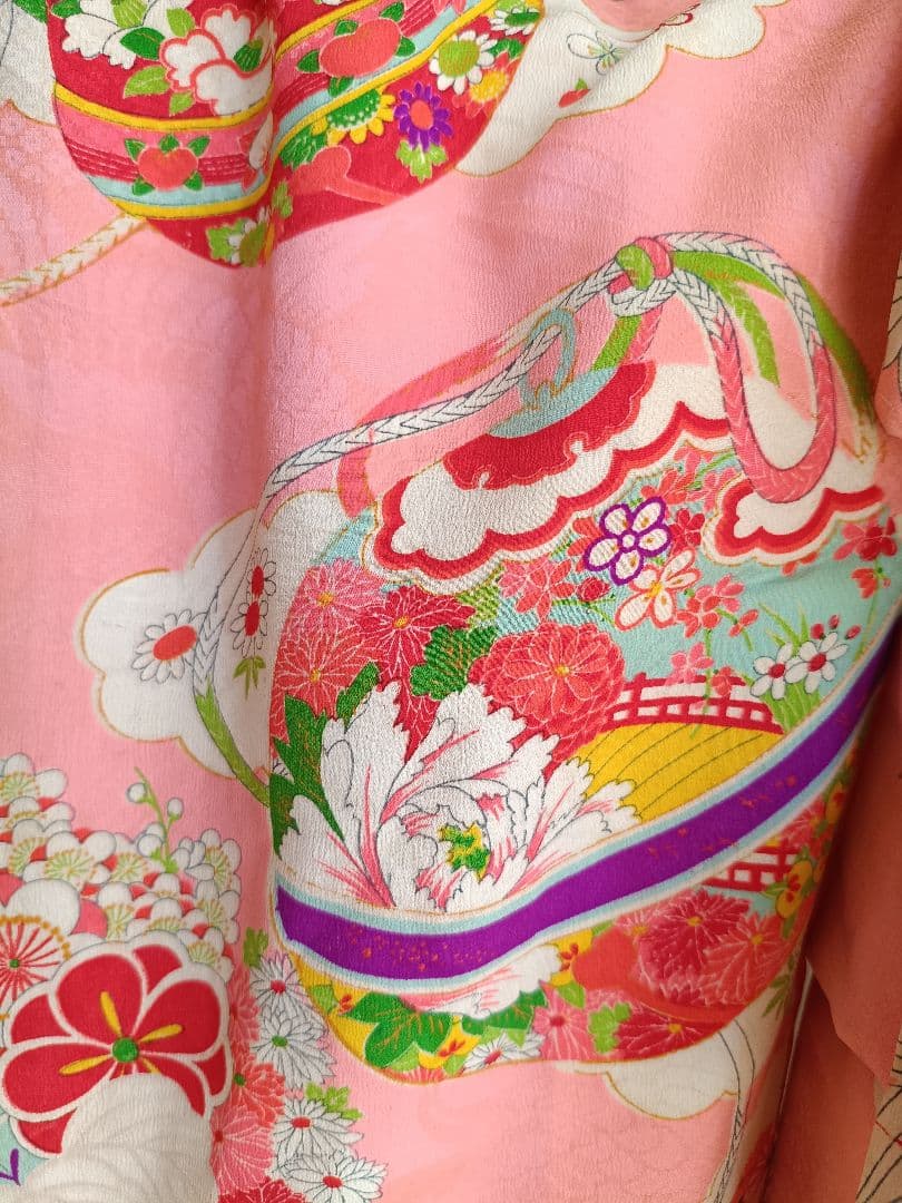 アンティークくすみピンクの着物単品