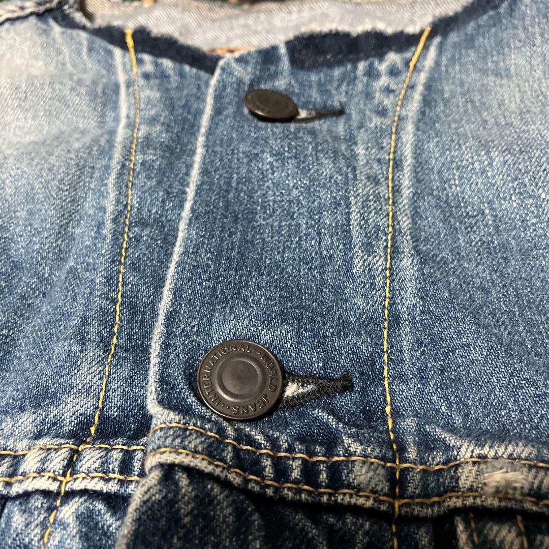 Whim Gazette ウィムガゼット　ノーカラー デニムジャケット　Gジャン