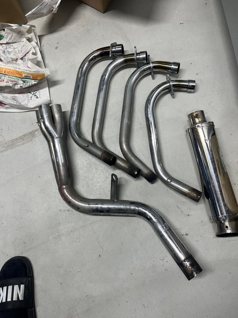 汎用無名マフラー 50.8パイ 4-2-1フランジ バネ付き