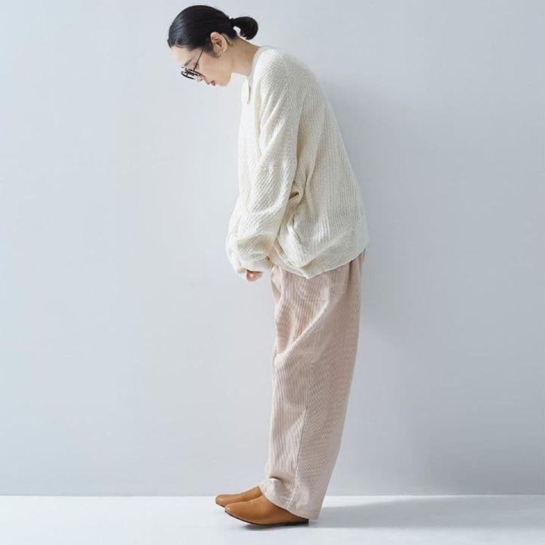 アトリエナルセ　コーデュロイパンツ　アッシュピンク