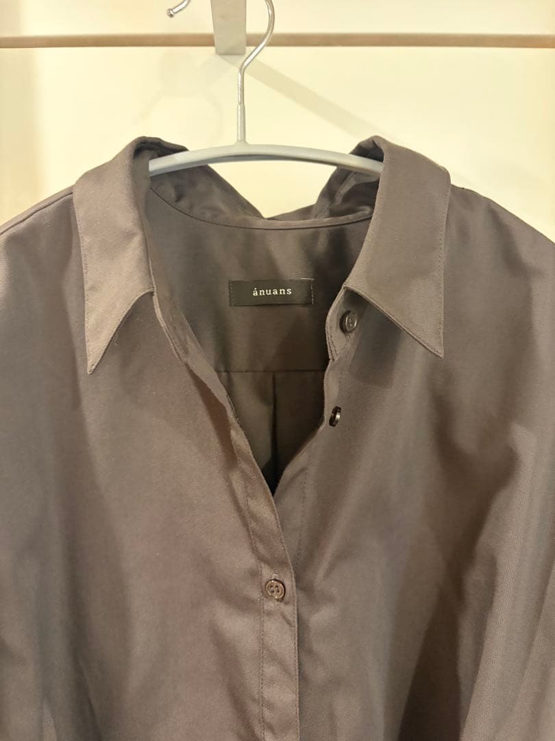 ラップストレートシャツワンピース ダークブラウン