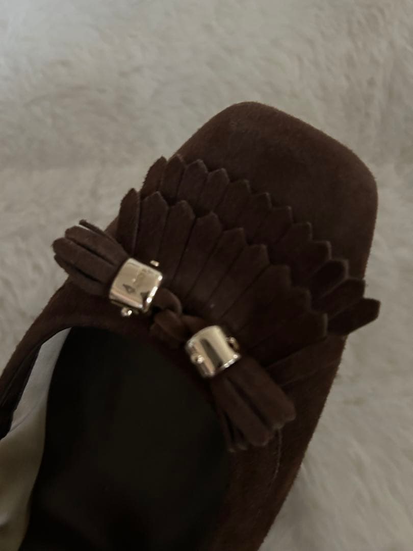 TOD'S ブラウン フラットシューズ 保存袋付き