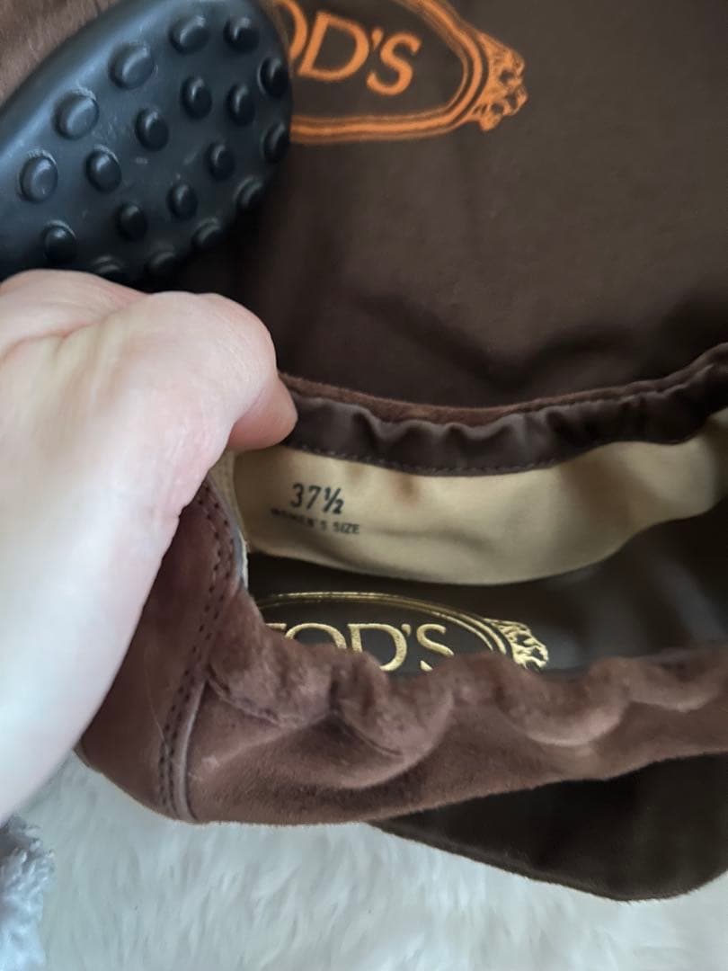 TOD'S ブラウン フラットシューズ 保存袋付き