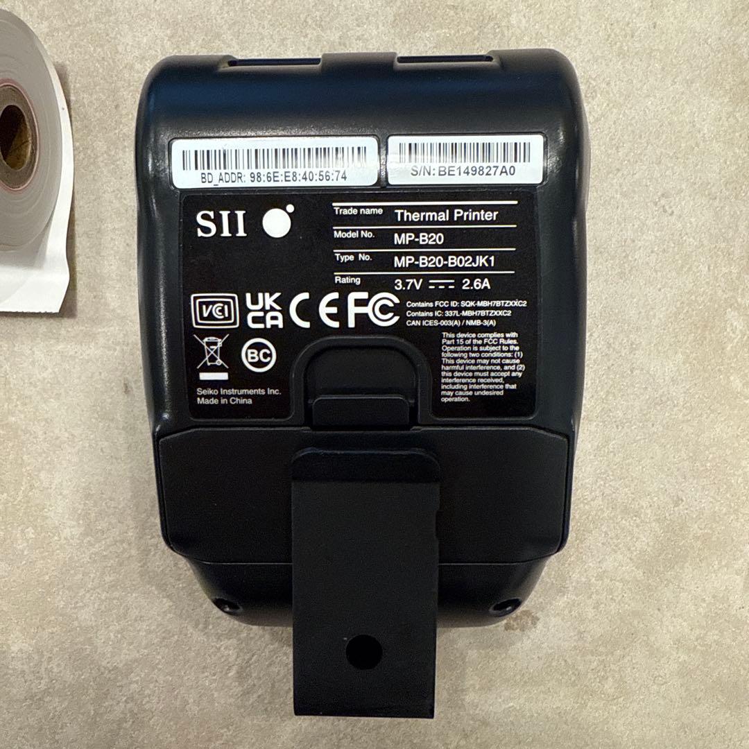 モバイルレシートプリンター セイコー MP-B20 感熱紙3本付き Airレジ用