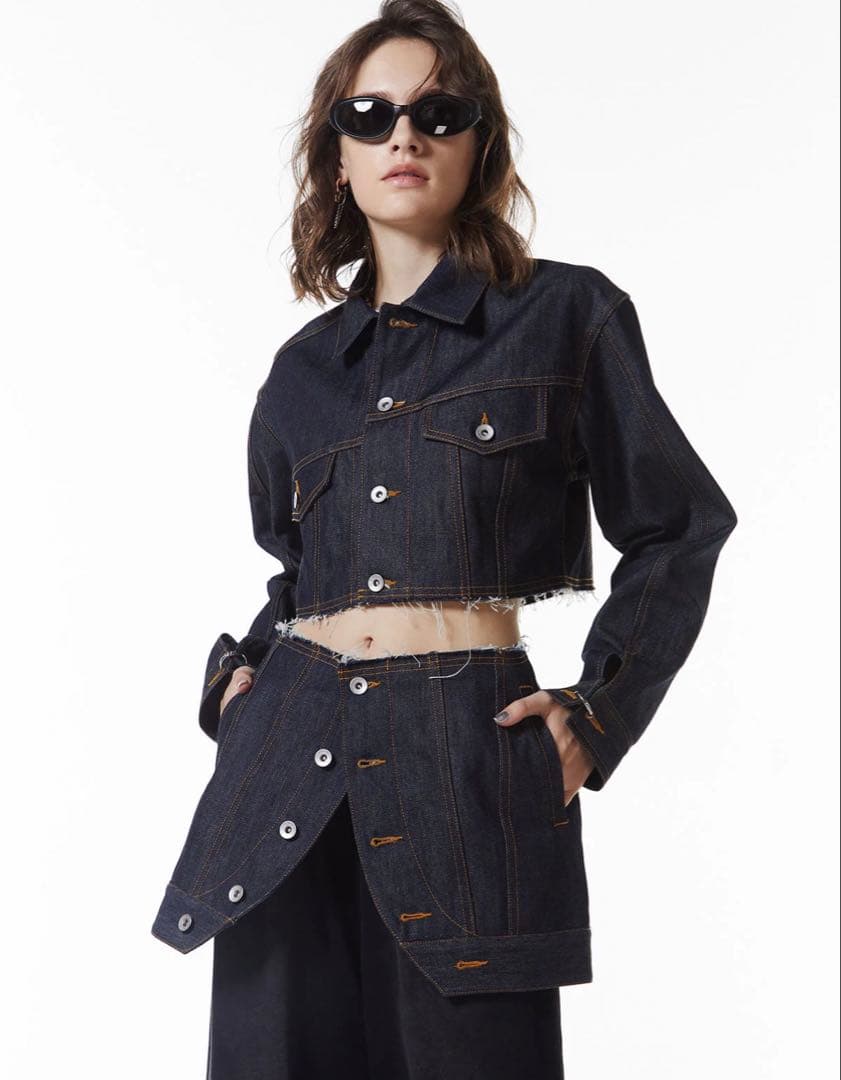 JOSEMOON ジョゼムーンCROP DENIM JACKET セットアップ