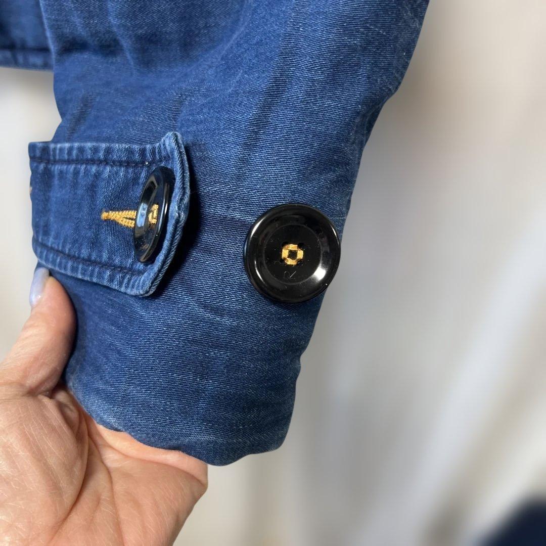 45R 麦サテン　イヌイット　 　　　　　インディゴ加工　ブルゾン