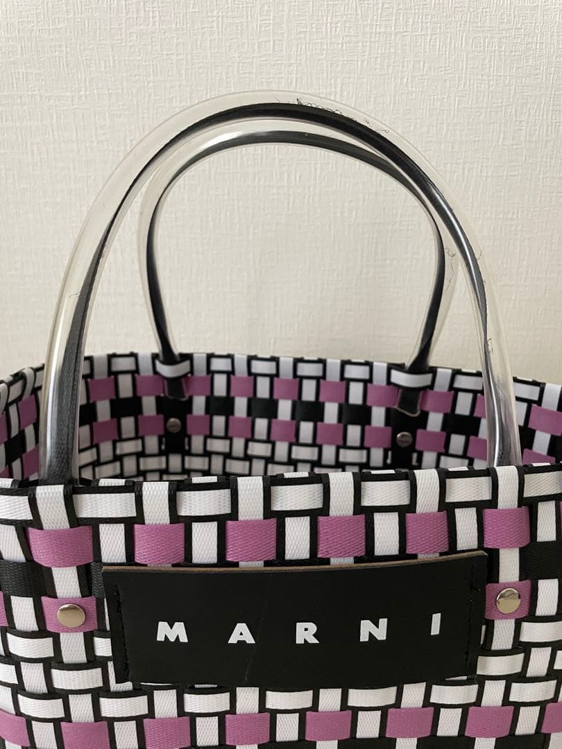 MARNI フラワーカフェ かごバッグ リリーホワイト