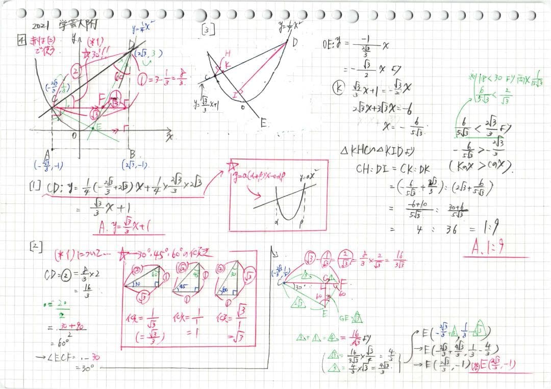 限定3割引 塾講師オリジナル数学解説 学芸大附 高校入試 過去問 2008-25