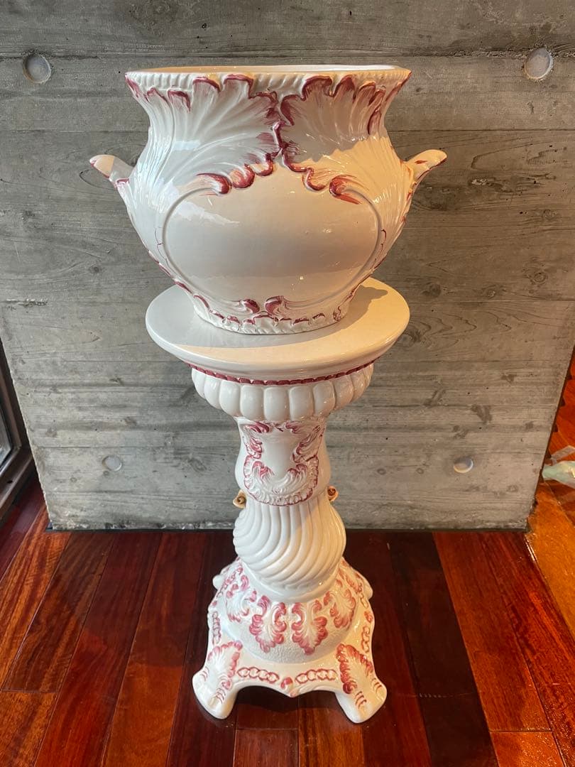 大人気　CAPODIMONTE イタリア製 陶器 花瓶➕フラワースタンド