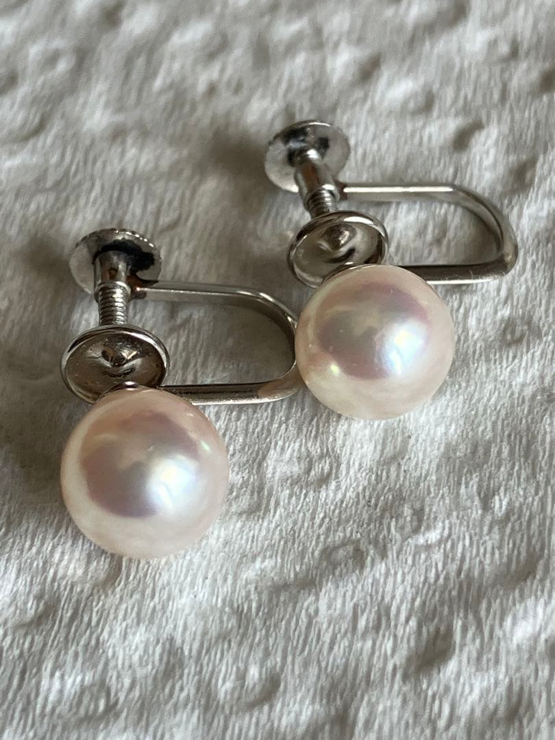 PT850 本真珠ピアス　薄ピンク　美品