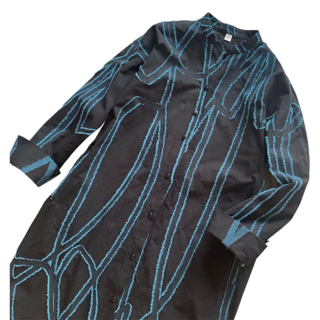 はしもとなおこ HASHIMOTO NAOKO バンドカラー シャツワンピース