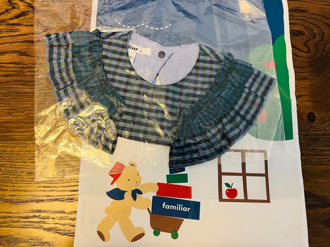 ファミリア　完売　再販無し　新品　付け襟　ファミリアチェック　親子コーデ　 M