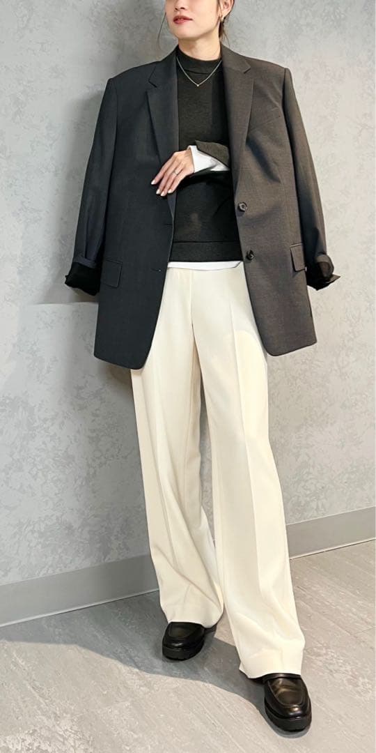 森星さん着用 Theory グレー オーバーサイズ テーラードジャケット P/S