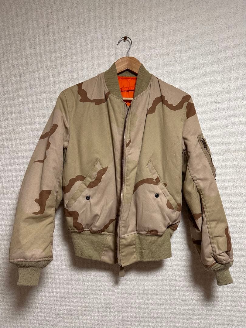 80s ALPHA アルファMA-1USA製 ートカモ IDEALジップ