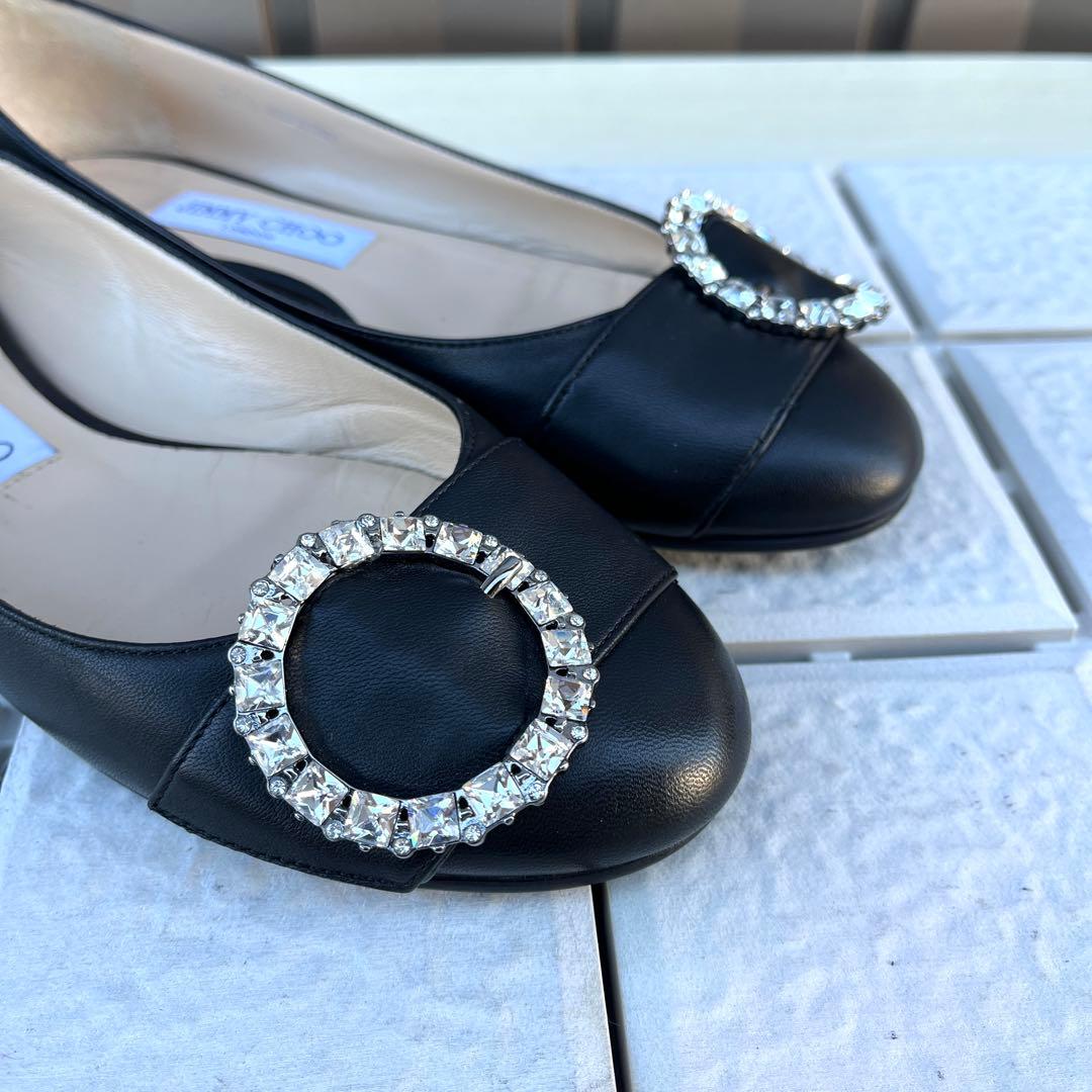 訳あり 37.5 JIMMY CHOO フラット　パンプス　ぺたんこ　24.5