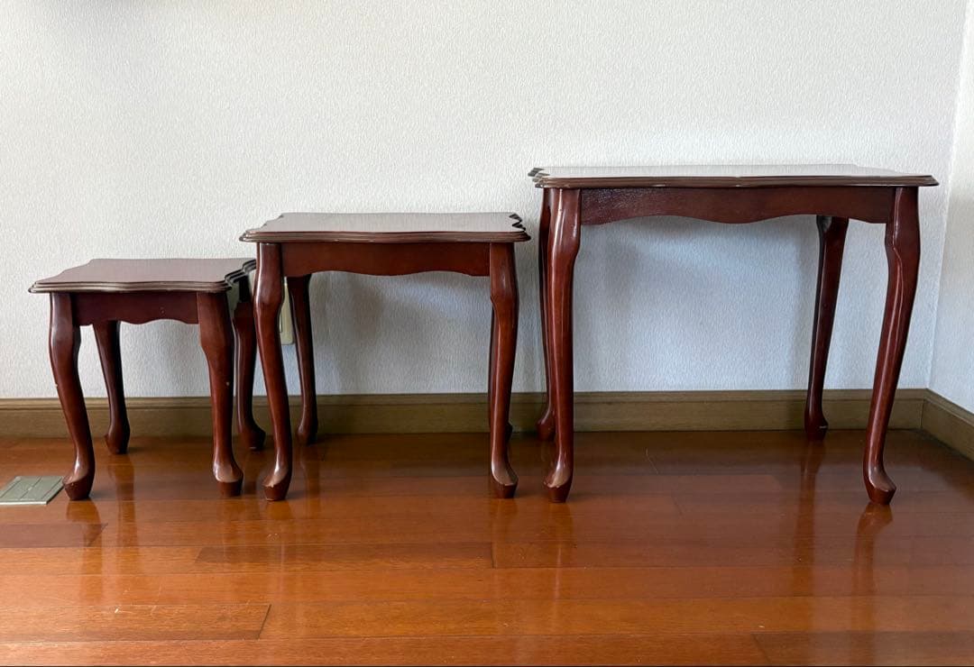 木製　ネストテーブル　入れ子　アンティーク　3個セット　まとめ売り