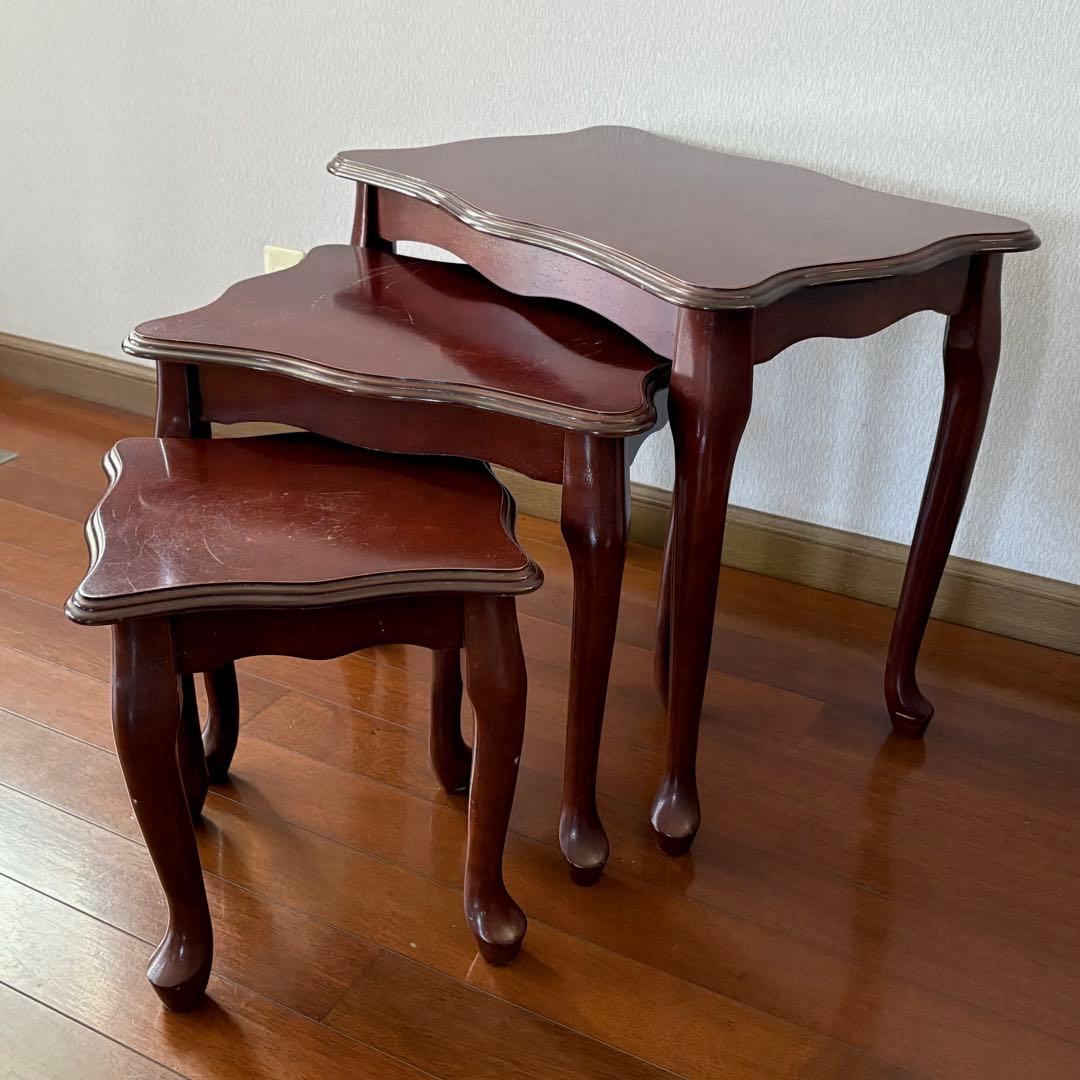 木製　ネストテーブル　入れ子　アンティーク　3個セット　まとめ売り