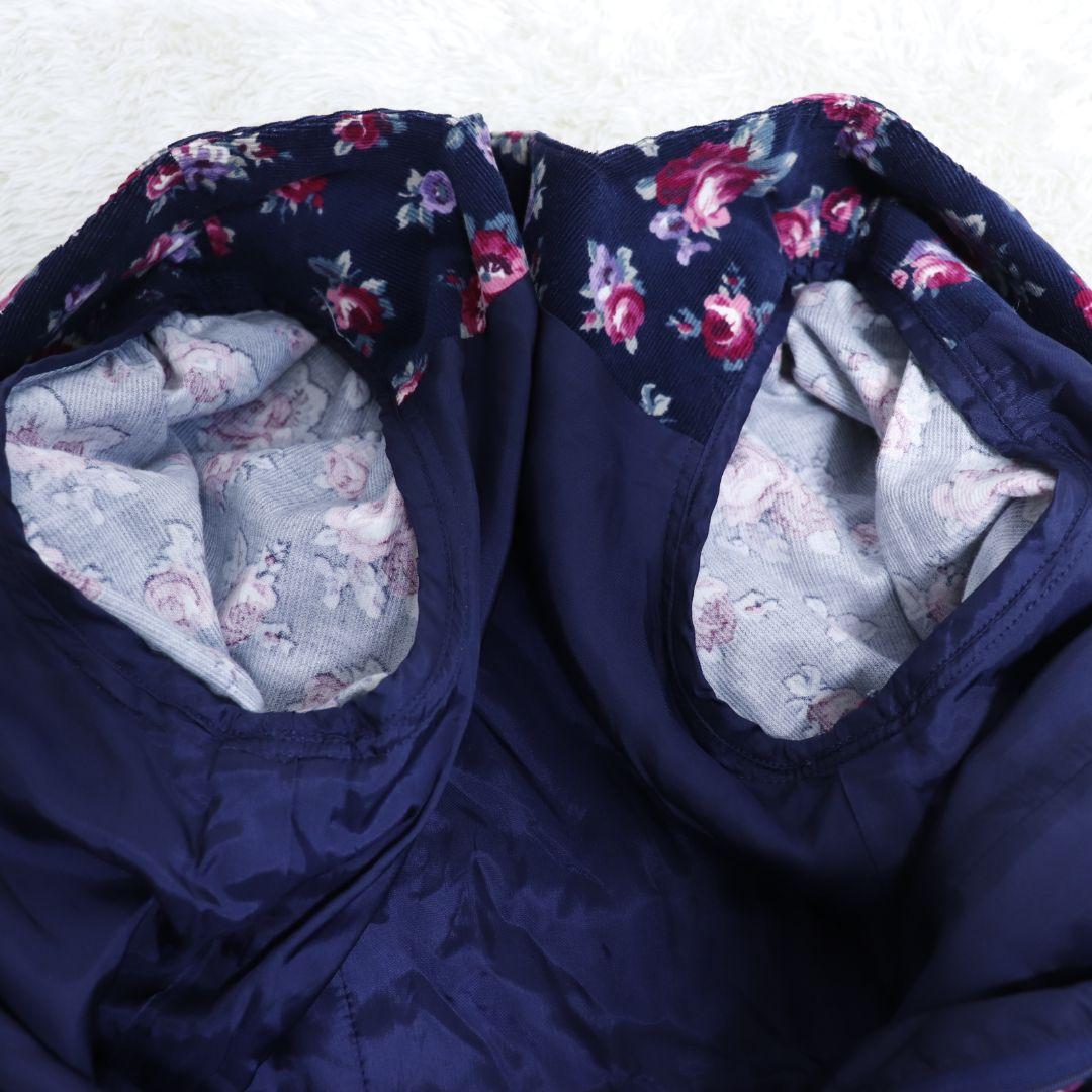 美品ローラアシュレイ　コーデュロイ　フラワー　ロングワンピース　9号