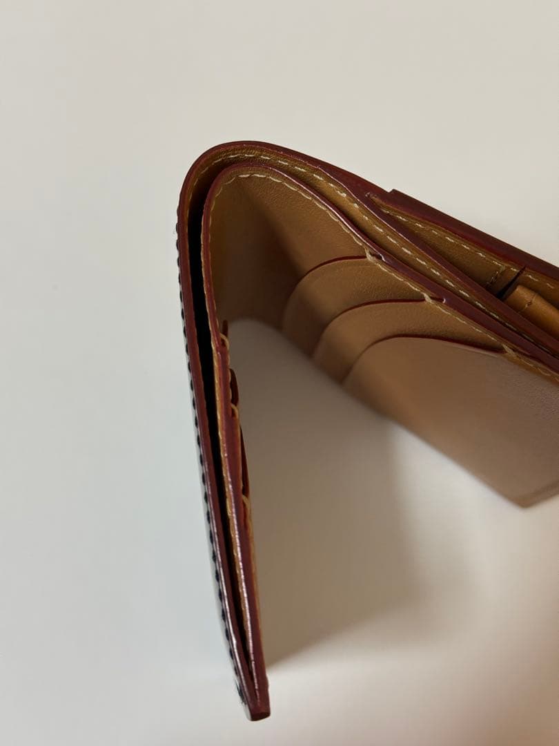 【美品】GANZO コードバン BOX小銭入れ付きコンパクト札入れ　ネイビー