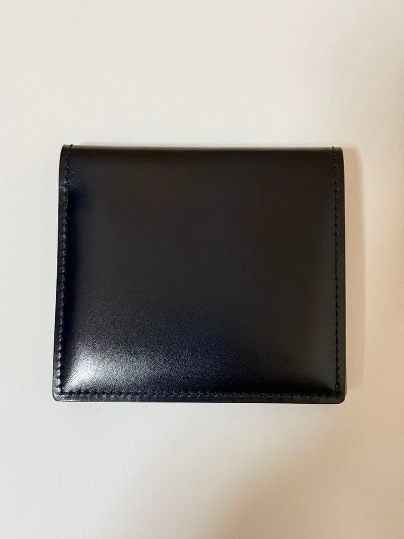 【美品】GANZO コードバン BOX小銭入れ付きコンパクト札入れ　ネイビー