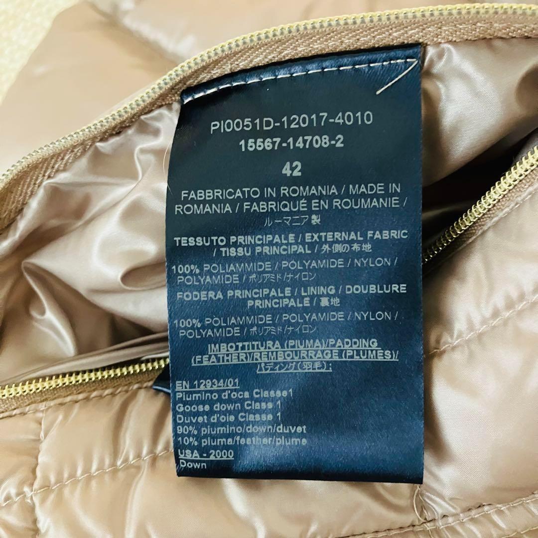 【極美品】ヘルノ ダウンベスト フード ゴールド金具 プレート 42 洗える