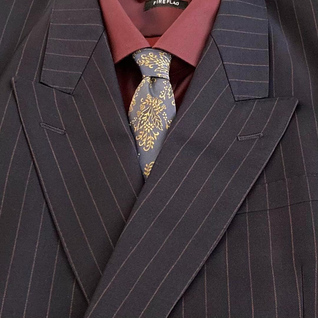 極美品 極上ウールダブルスーツ × Yves Saint Laurentネクタイ