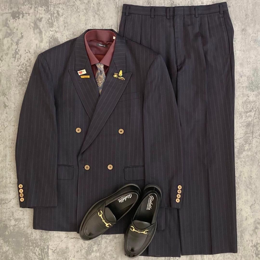 極美品 極上ウールダブルスーツ × Yves Saint Laurentネクタイ